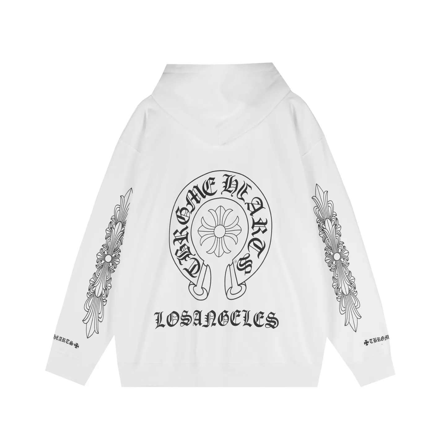 P310 Chrome Hearts Chrome Hearts Cardigan Horseshoe Printed Hooded Sweatshirt Size: SMLXL Color: White Black